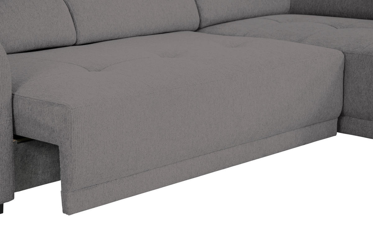 ECKSOFA in Struktur Anthrazit  - Anthrazit/Schwarz, Design, Kunststoff/Textil (284/205cm) - MID.YOU
