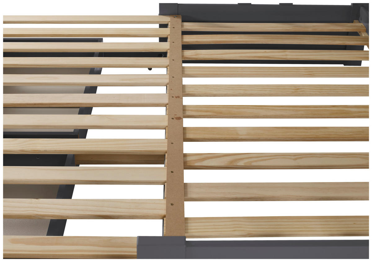 VÝSUVNÁ POSTEL, 90/200 cm, antracitová - přírodní barvy/antracitová, Romantický / Rustikální, kov/dřevo (90/200cm) - MID.YOU