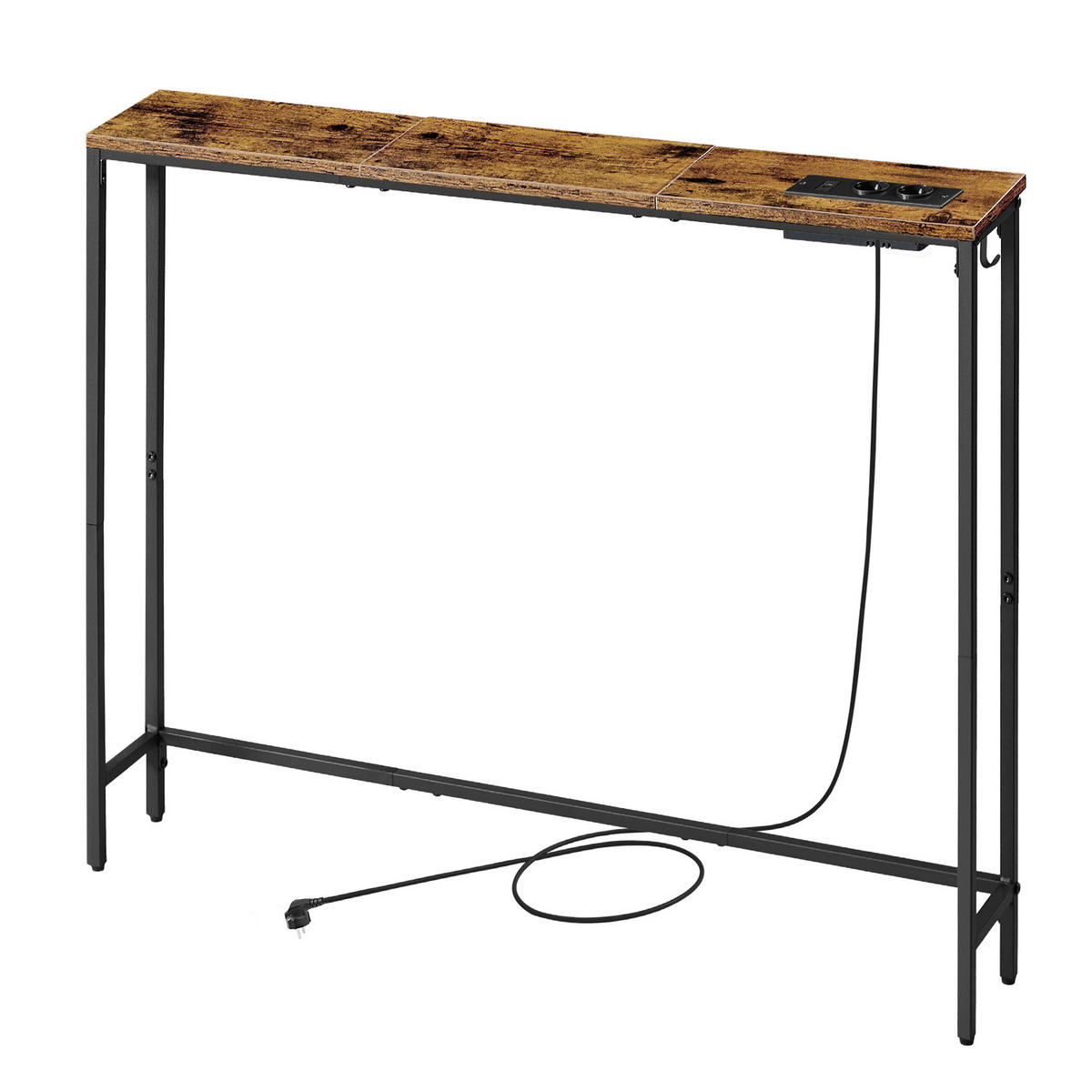 KONSOLENTISCH Schwarz, Dunkelbraun  - Dunkelbraun/Schwarz, Trend, Holzwerkstoff/Metall (100/15/80cm) - Boxxx