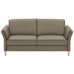 3-SITZER-SOFA Latina in Echtleder Greige   - Greige/Alufarben, Design, Leder/Metall (190/82/99cm) - Dieter Knoll