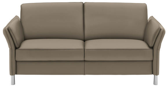 3-SITZER-SOFA Latina in Echtleder Greige   - Greige/Alufarben, Design, Leder/Metall (190/82/99cm) - Dieter Knoll