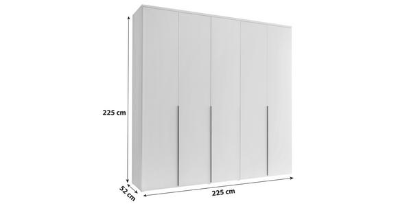 DREHTÜRENSCHRANK  in Weiß  - Schwarz/Weiß, MODERN, Holzwerkstoff/Kunststoff (225/225/52cm) - Carryhome