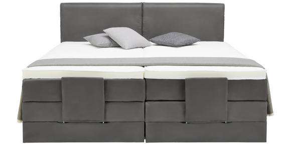 BOXSPRINGBETT 160/200 cm  in Anthrazit  - Anthrazit/Schwarz, Design, Kunststoff/Textil (160/200cm) - Hom`in