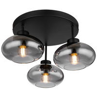 DECKENLEUCHTE  40/24 cm    - Schwarz, Design, Glas/Metall (40/24cm) - Novel