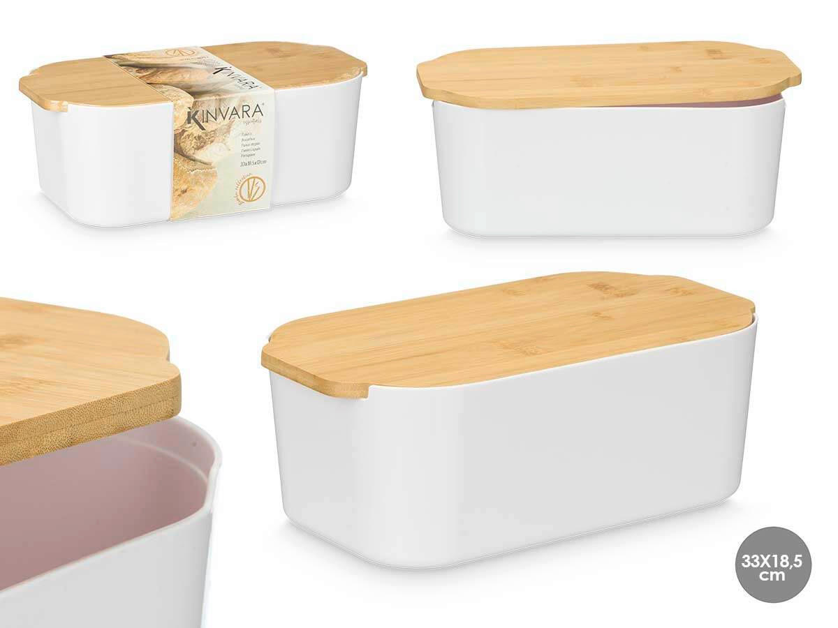 POSUDA ZA HLEB  12/33/18,5 cm     - bela/svetlobraon, Osnovno, drvo/plastika (12/33/18,5cm)