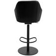 BARHOCKER in Metall, Leder Schwarz  - Schwarz, Design, Leder/Metall (59/109,5-120/61cm) - Johann Jakob