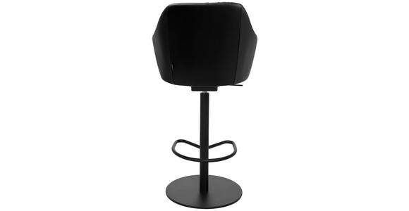BARHOCKER in Metall, Leder Schwarz - Schwarz, Design, Leder/Metall (59/109,5-120/61cm) - Johann Jakob