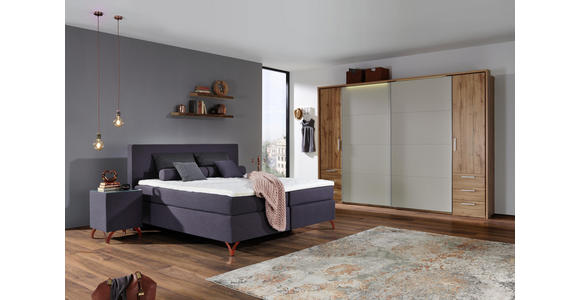 BOXSPRINGBETT 180/200 cm in Anthrazit - Anthrazit/Kupferfarben, KONVENTIONELL, Textil/Metall (180/200cm) - Esposa