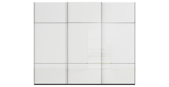 SCHWEBETÜRENSCHRANK in Schwarz, Weiß - Chromfarben/Schwarz, KONVENTIONELL, Glas/Holzwerkstoff (271/223/68cm) - Novel