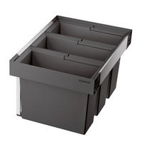 ABFALLSAMMLER 45 L  - Edelstahlfarben/Anthrazit, Basics, Kunststoff/Metall (55/32,5/40cm) - Blanco