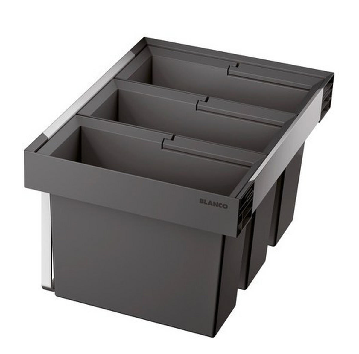 ABFALLSAMMLER 45 L  - Edelstahlfarben/Anthrazit, Basics, Kunststoff/Metall (55/32,5/40cm) - Blanco