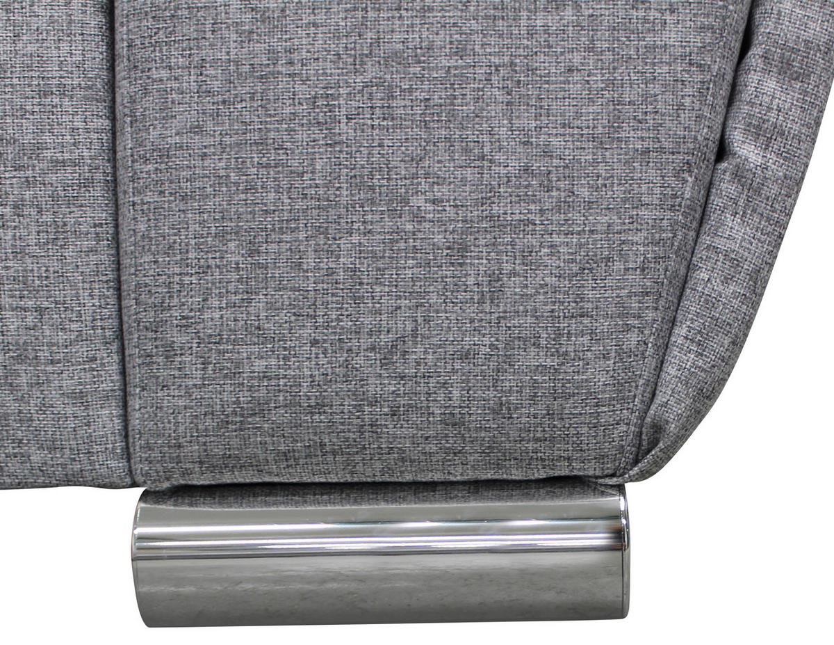 ECKSOFA Hellgrau Flachgewebe  - Silberfarben/Hellgrau, Design, Kunststoff/Textil (266/266cm) - Livetastic