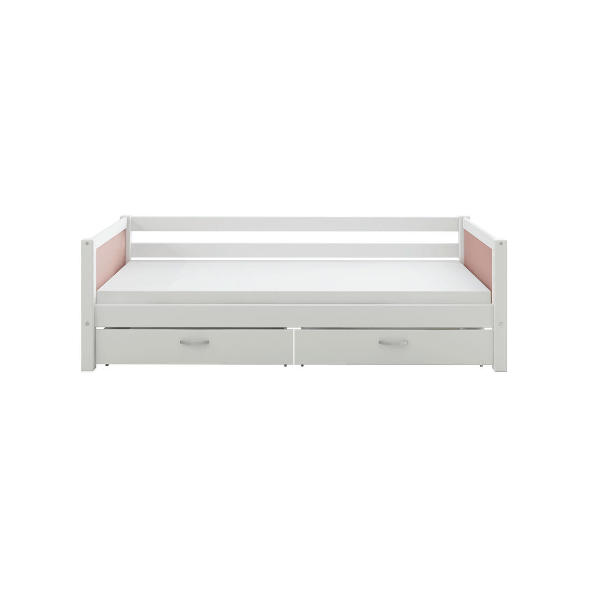 BETT 90/200 cm,  in Rosa, Weiß, Rollrost, Bettschubladen  - Rosa/Weiß, MODERN, Holz (90/200cm) - Chameo