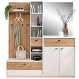 GARDEROBE 5-teilig  in 169/195/38 cm  - Weiß/Eiche Artisan, Design, Glas/Holzwerkstoff (169/195/38cm) - Xora