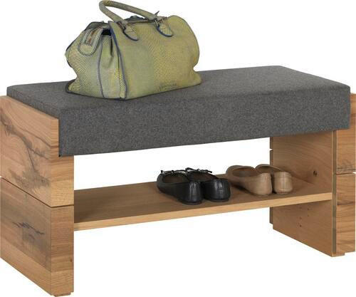 GARDEROBENBANK  in 91/49/38 cm  - Eichefarben/Grau, Design, Holz/Textil (91/49/38cm) - Voglauer