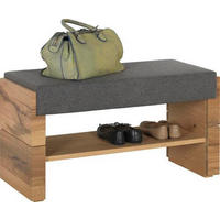 GARDEROBENBANK  in 91/49/38 cm  - Eichefarben/Grau, Design, Holz/Textil (91/49/38cm) - Voglauer