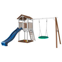 NEST SWING BRAUN-WEIß 356,6/241,9/349 cm  - Blau/Weiss, Konventionell, Holz (356,6/241,9/349cm)