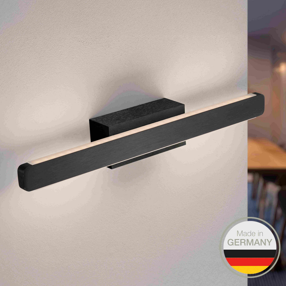 LED-WANDLEUCHTE 650   - Schwarz, Design, Metall (6/44/6cm) - Ambiente