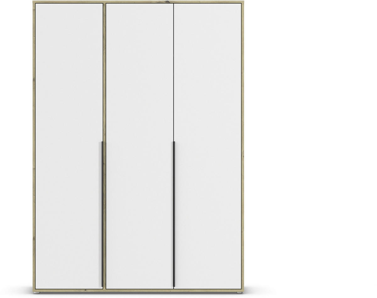 DREHTÜRENSCHRANK in Weiss, Eiche Artisan  - Weiss/Eiche Artisan, Basics, Holzwerkstoff/Metall (140/194/53cm) - Boxxx