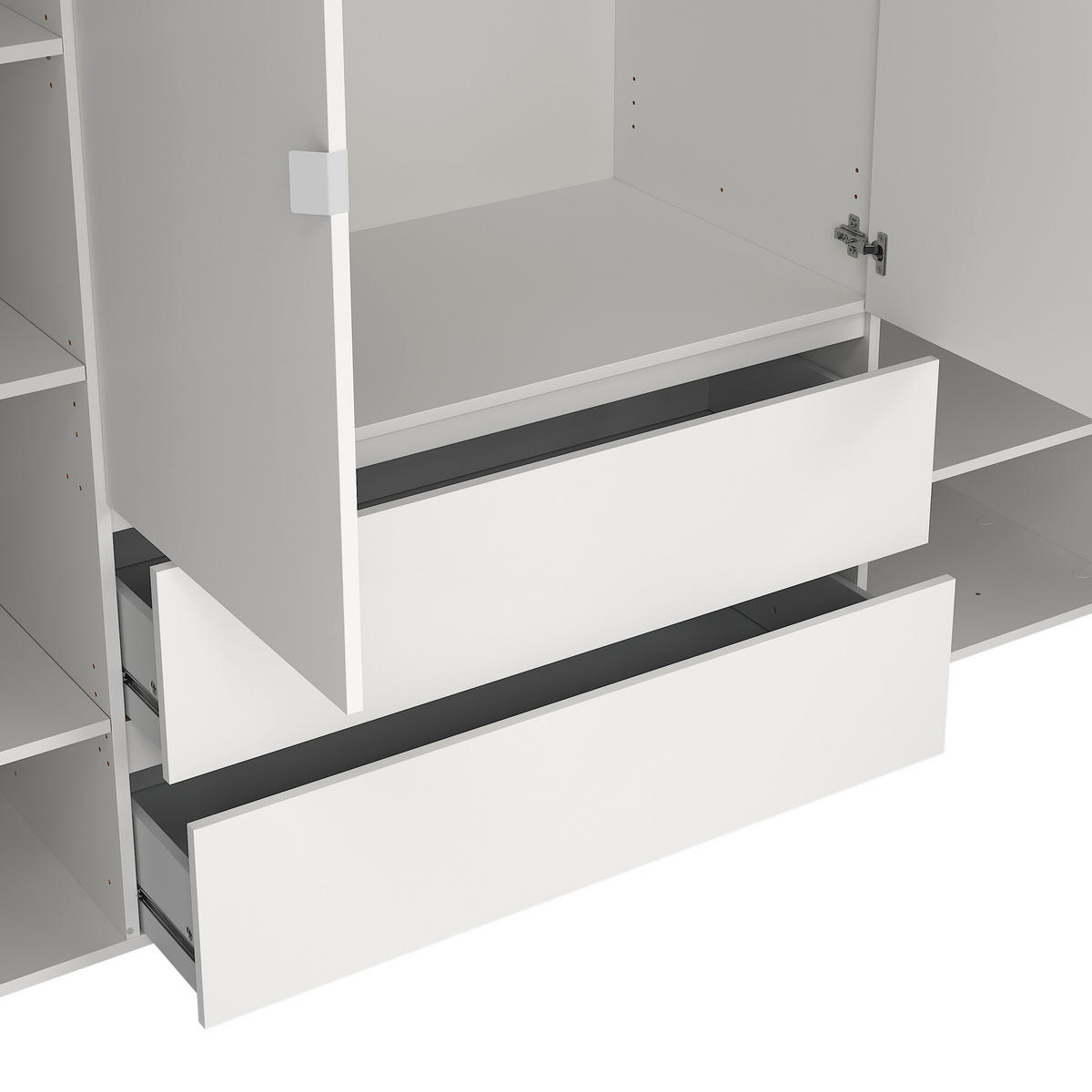 DULAP CU UȘI ROTATIVE alb  - alb, Konventionell, metal/material pe bază de lemn (197/202/58cm) - Boxxx