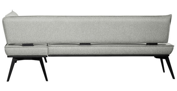 ECKBANK 235/165 cm Webstoff Schwarz, Hellgrau Buche massiv - Hellgrau/Schwarz, Basics, Holz/Textil (235/165cm) - Carryhome