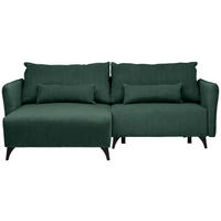 ECKSOFA Grün Cord  - Schwarz/Grau, Design, Textil/Metall (175/254cm) - Stylife
