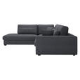 ECKSOFA in Cord Graphitfarben  - Schwarz/Graphitfarben, KONVENTIONELL, Kunststoff/Textil (250/314cm) - Carryhome