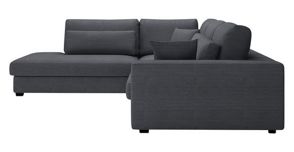 ECKSOFA in Cord Graphitfarben  - Schwarz/Graphitfarben, KONVENTIONELL, Kunststoff/Textil (250/314cm) - Carryhome