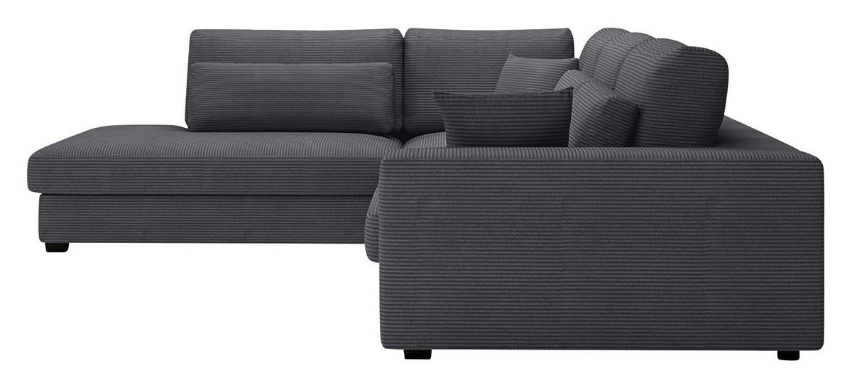ECKSOFA Graphitfarben Cord  - Schwarz/Graphitfarben, KONVENTIONELL, Kunststoff/Textil (250/314cm) - Carryhome