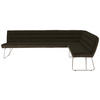 ECKBANK 284/184 cm Flachgewebe Braun, Edelstahlfarben   - Edelstahlfarben/Braun, Design, Textil/Metall (284/184cm) - Dieter Knoll