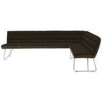 ECKBANK 284/184 cm Flachgewebe Braun, Edelstahlfarben   - Edelstahlfarben/Braun, Design, Textil/Metall (284/184cm) - Dieter Knoll