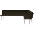 ECKBANK 284/184 cm  in Braun, Edelstahlfarben  - Edelstahlfarben/Braun, Design, Textil/Metall (284/184cm) - Dieter Knoll