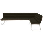 ECKBANK 284/184 cm  in Braun, Edelstahlfarben  - Edelstahlfarben/Braun, Design, Textil/Metall (284/184cm) - Dieter Knoll