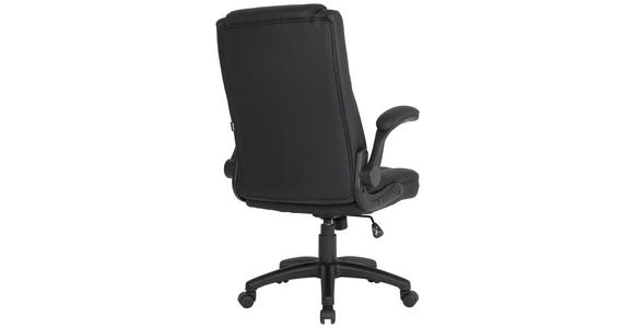 CHEFSESSEL in Lederlook Schwarz - Schwarz, Design, Kunststoff/Textil (63,5/107,5-117/68cm) - Carryhome