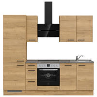 KÜCHENLEERBLOCK 240 cm   in Eichefarben, Schieferfarben  - Schieferfarben/Eichefarben, MODERN, Holzwerkstoff/Metall (240cm) - Nobilia