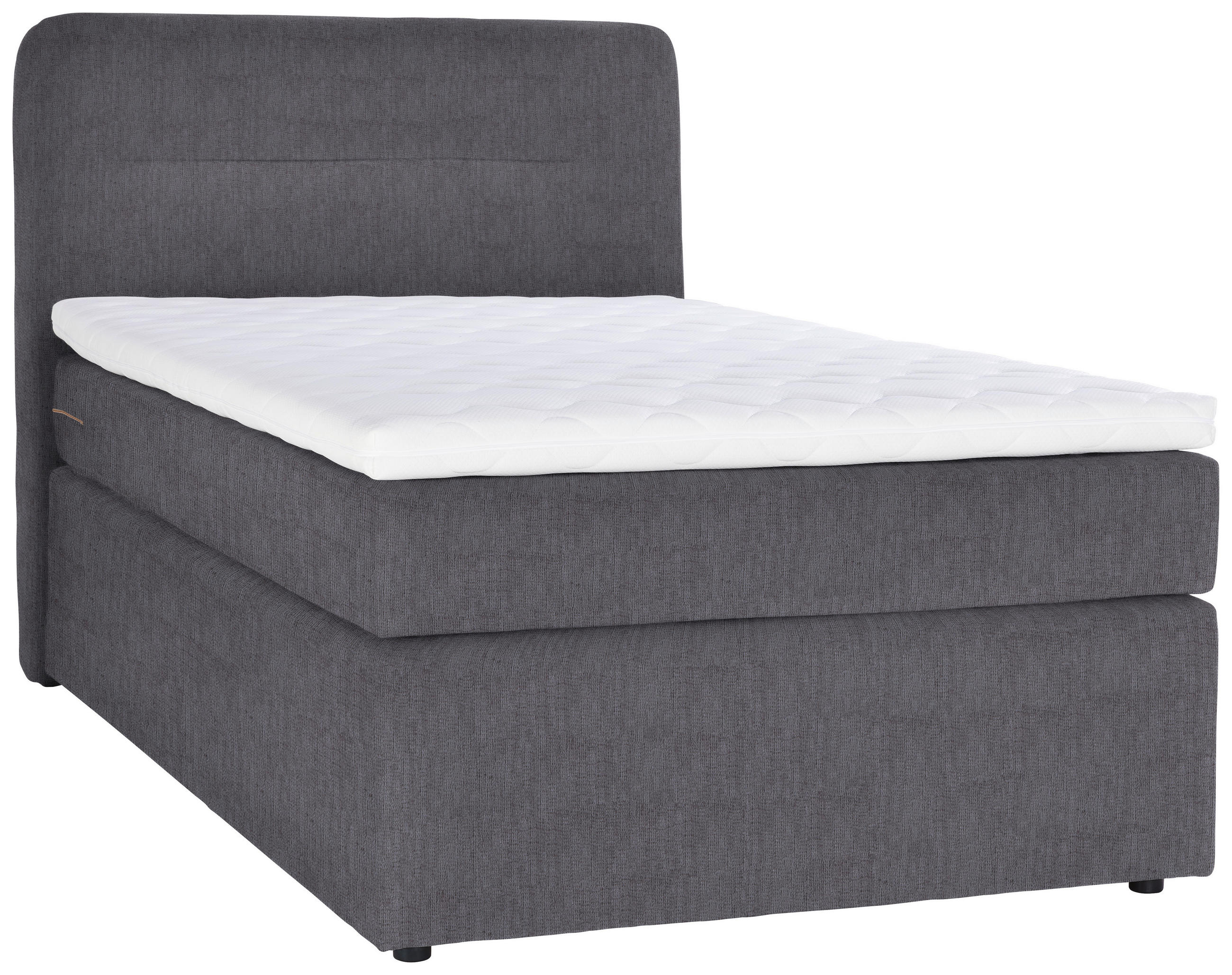 BOXSPRINGBETT 140/200 cm  in Dunkelgrau  - Dunkelgrau/Schwarz, KONVENTIONELL, Kunststoff/Textil (140/200cm) - Moderano