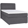 BOXSPRINGBETT 140/200 cm  in Dunkelgrau  - Dunkelgrau/Schwarz, Konventionell, Kunststoff/Textil (140/200cm) - Moderano