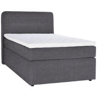 BOXSPRINGBETT 140/200 cm  in Dunkelgrau  - Dunkelgrau/Schwarz, Konventionell, Kunststoff/Textil (140/200cm) - Moderano
