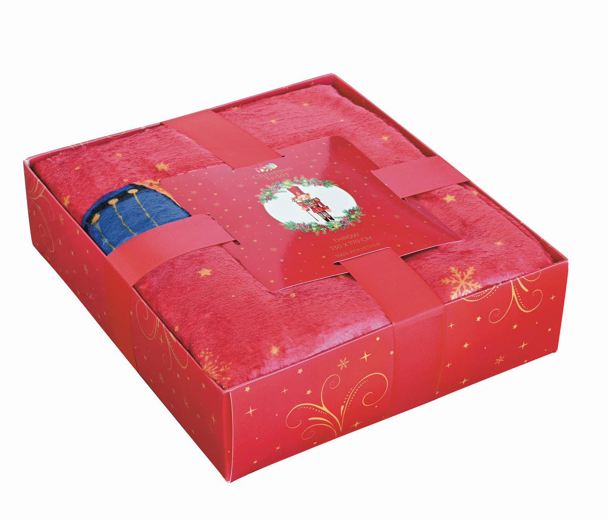 DECKE CHRISTMAS TEDDY 130/170 cm  - Blau/Pastellblau, Basics, Textil (130/170cm) - POZZI AND EASY LIFE