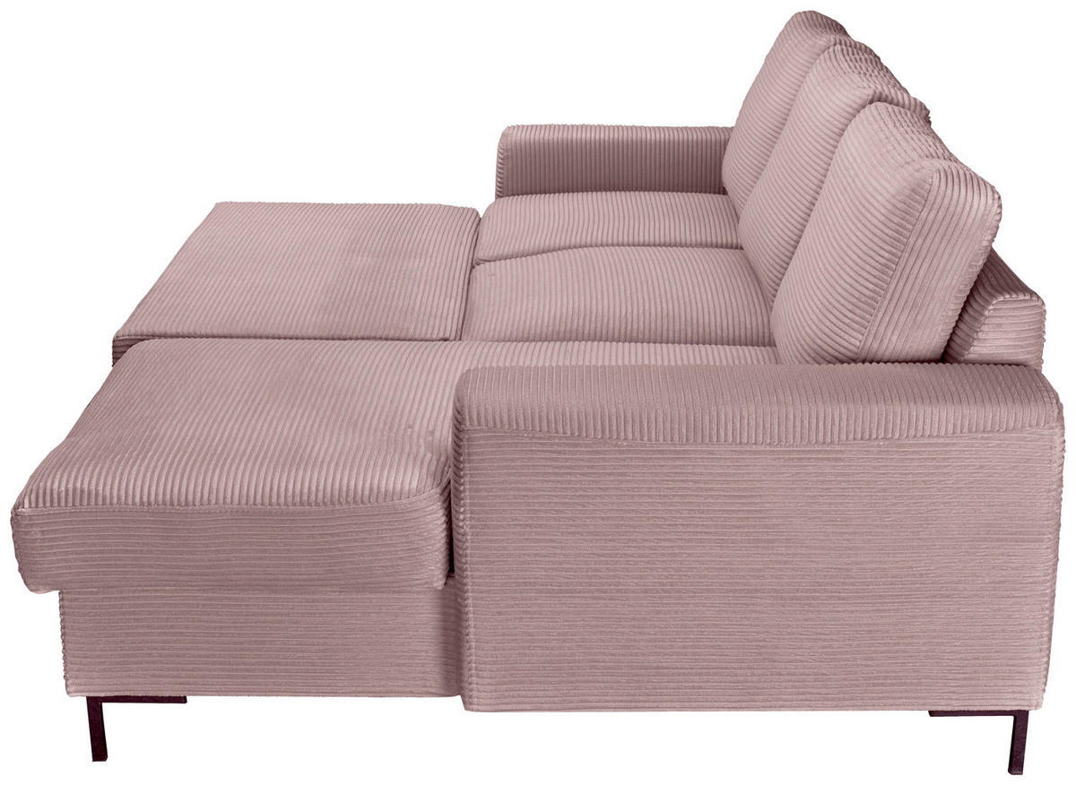 ECKSOFA Altrosa  - Schwarz/Altrosa, KONVENTIONELL, Textil/Metall (240/150cm) - Carryhome