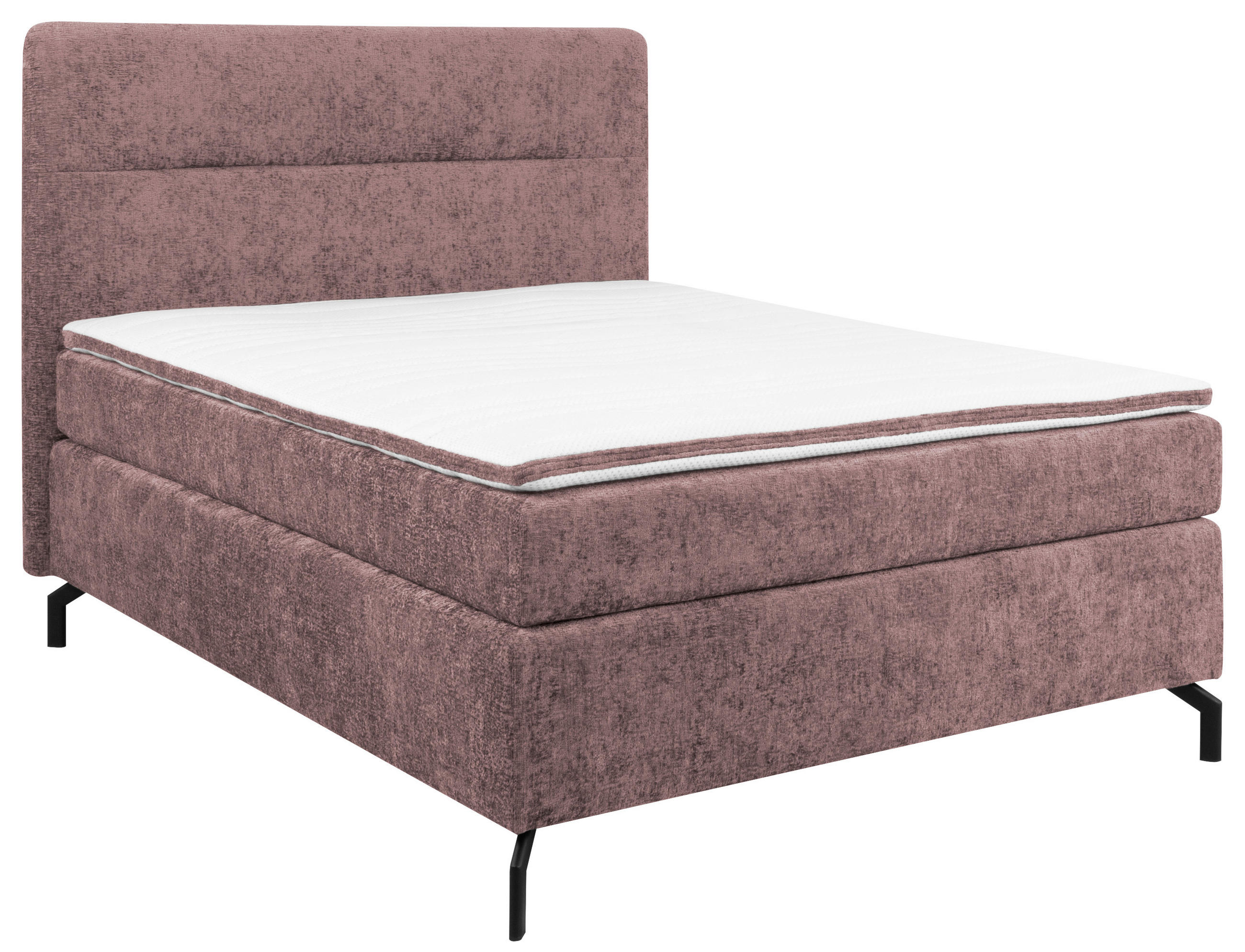 BOXSPRINGBETT 140/200 cm  in Altrosa  - Schwarz/Altrosa, Design, Textil/Metall (140/200cm) - Esposa