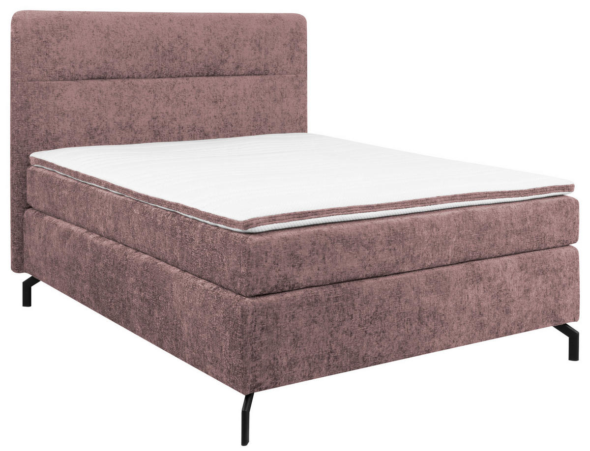 BOXSPRINGBETT 140/200 cm  in Altrosa  - Schwarz/Altrosa, Design, Textil/Metall (140/200cm) - Esposa