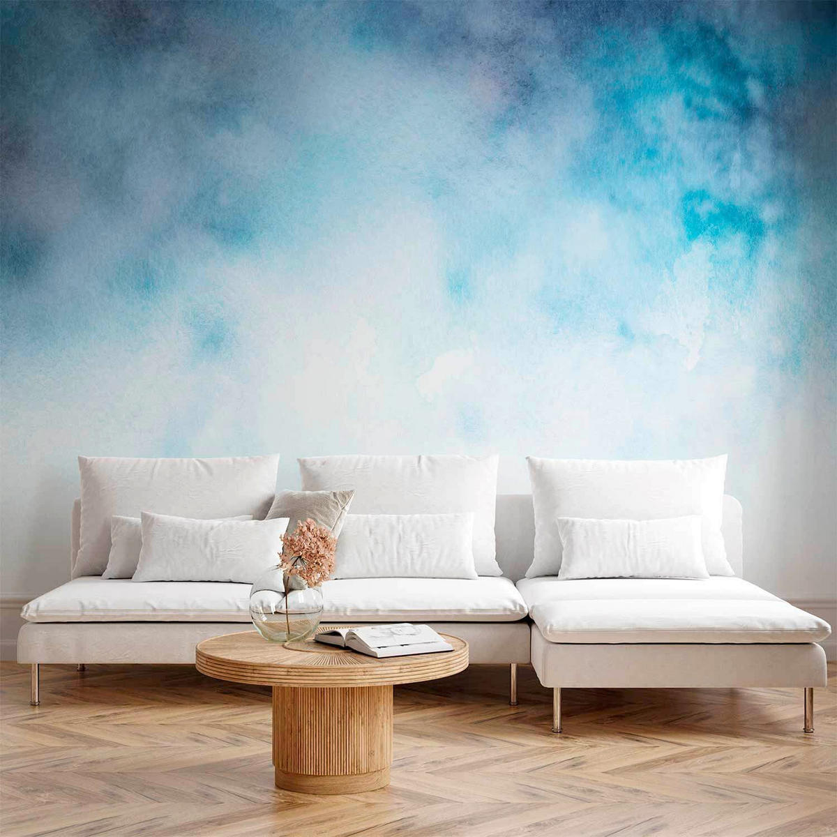 FOTOTAPETE  - Weiß/Hellblau, LIFESTYLE, Textil (400/280cm)