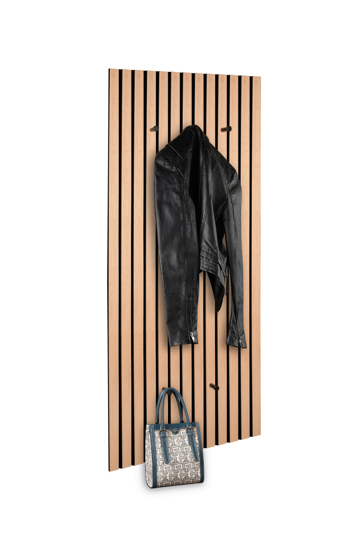 GARDEROBENPANEEL  in 50/125/7 cm  - Schwarz/Eiche Artisan, MODERN, Holzwerkstoff/Textil (50/125/7cm) - Xora