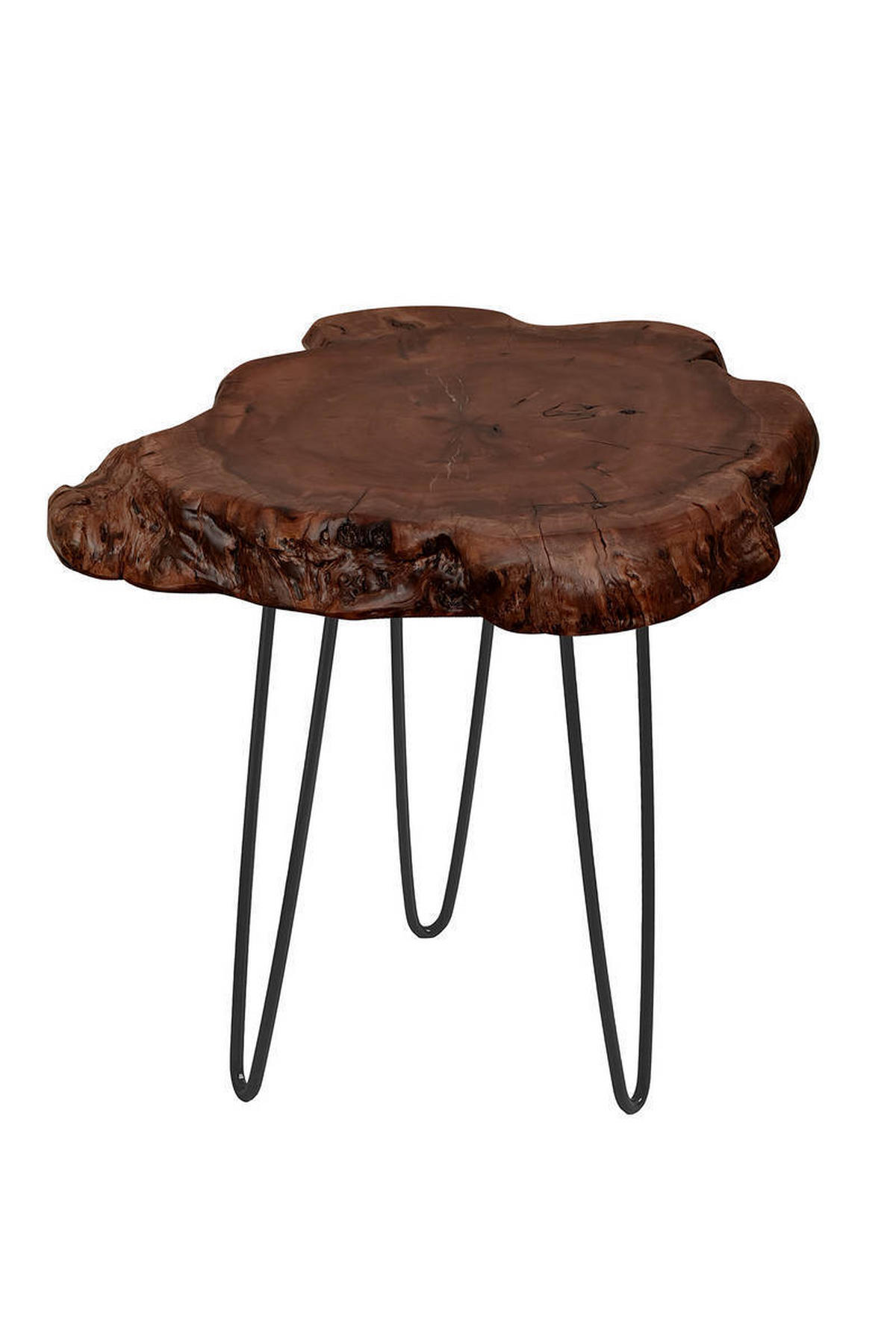 BEISTELLTISCH 30/30/40 cm Naturfarben, Dunkelbraun  - Dunkelbraun/Schwarz, Basics, Holz/Metall (30/30/40cm) - Kayoom