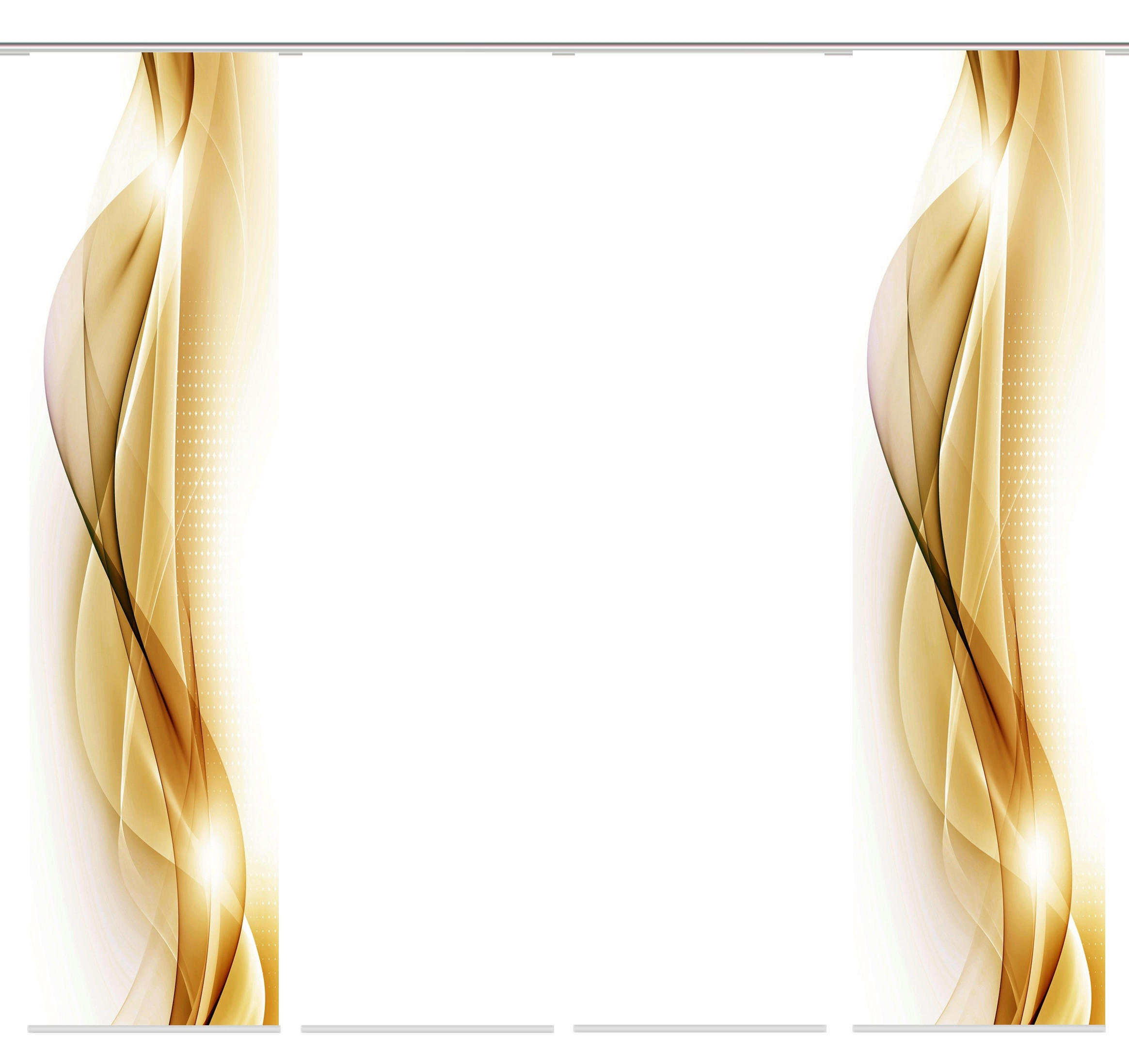 FLÄCHENVORHANG NEBLANA, 4-TLG.  4 Stück  blickdicht   60/245 cm  - Goldfarben, Basics, Textil (60/245cm)