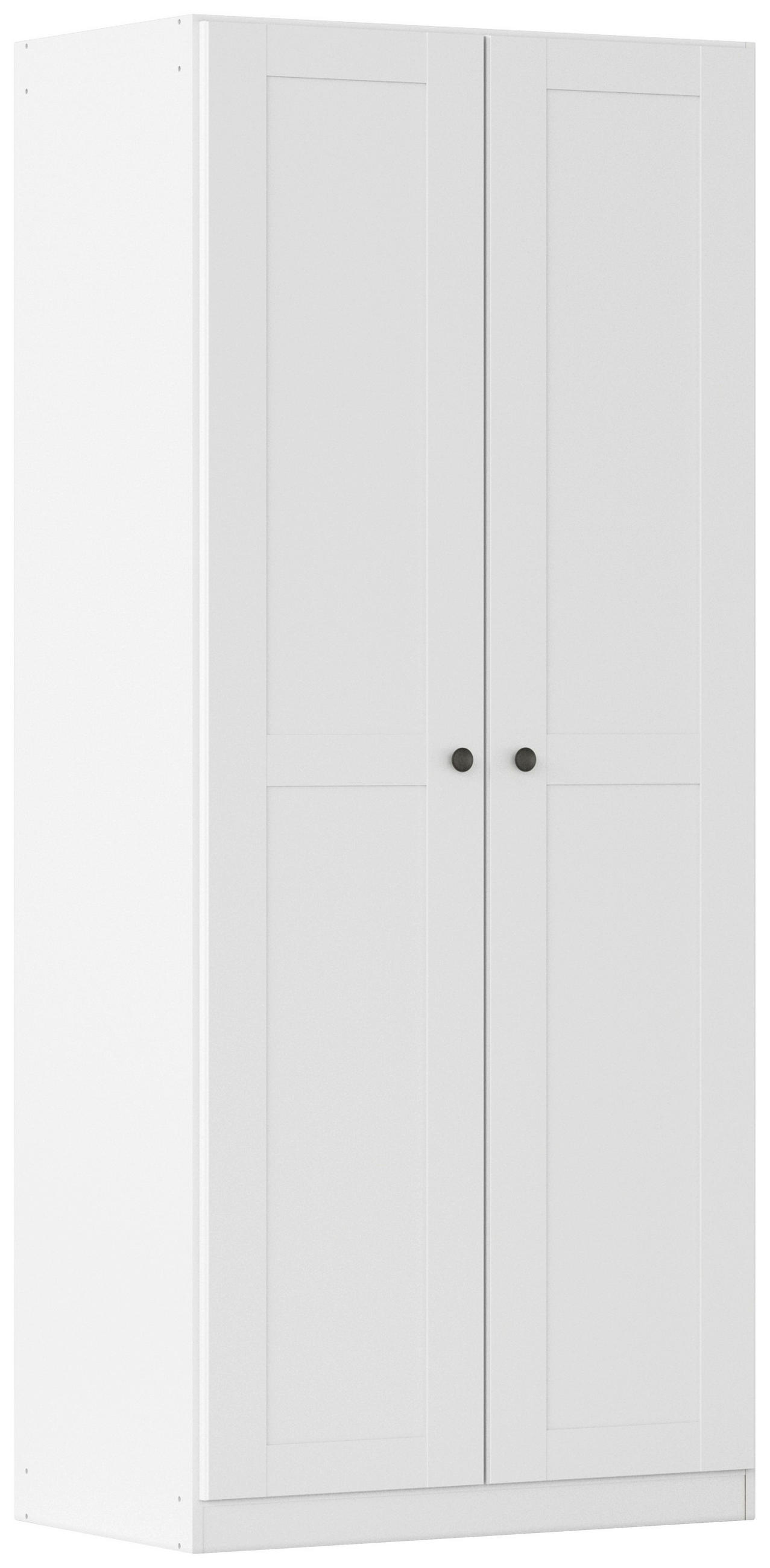 DREHTÜRENSCHRANK in Weiß  - Schwarz/Weiß, KONVENTIONELL, Holzwerkstoff/Kunststoff (91/210/54cm) - home24