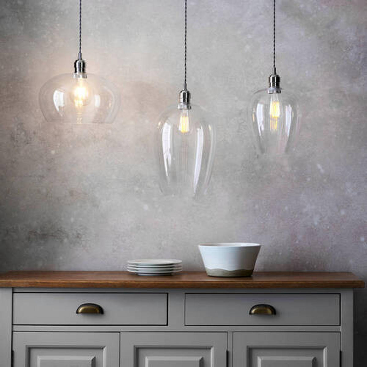 HÄNGELEUCHTE 25/167.5 cm  - Klar/Messingfarben, Basics, Glas (25/167.5cm) - ENDON