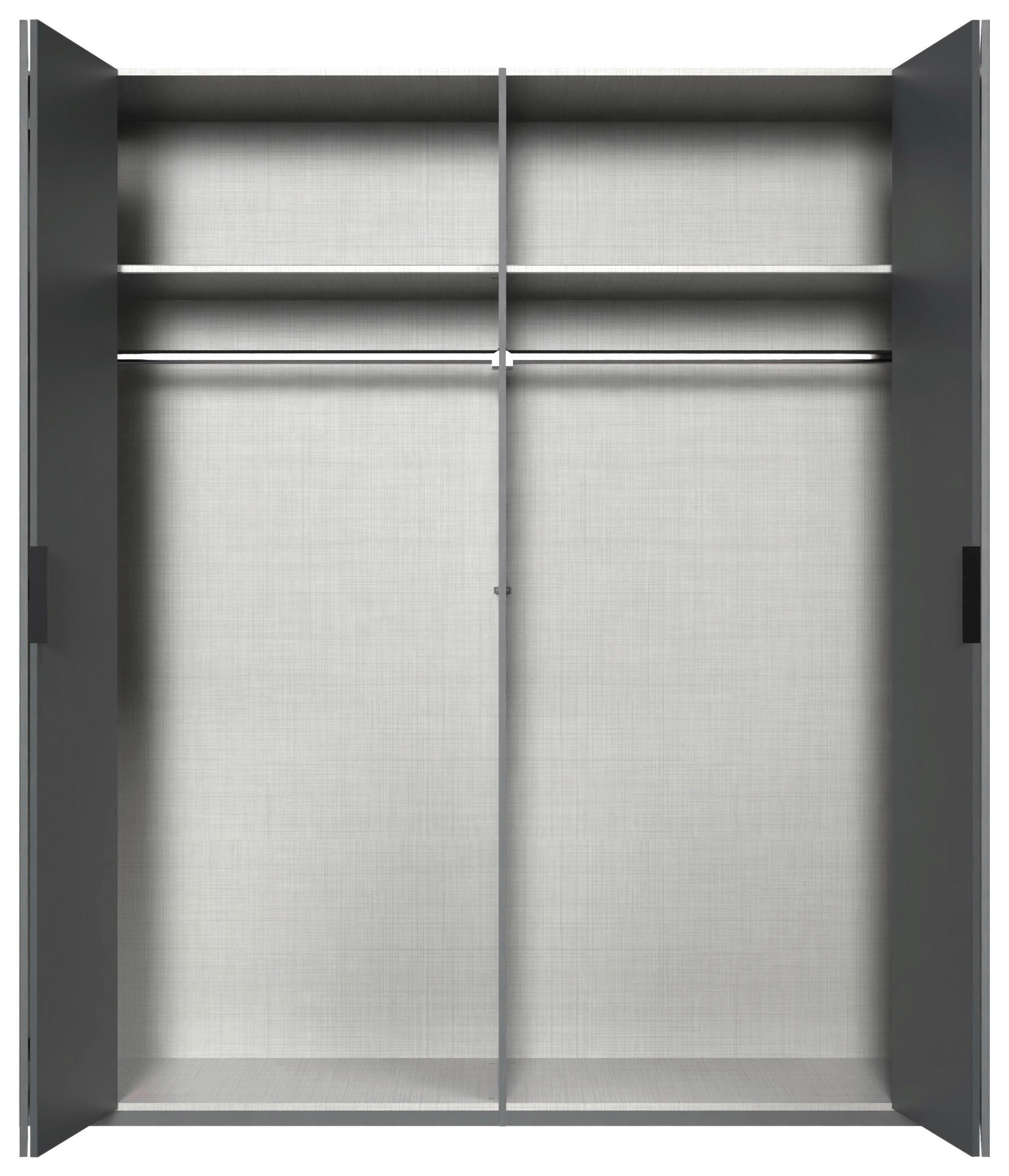 FALTTÜRENSCHRANK  in Graphitfarben  - Schwarz/Graphitfarben, Design, Glas/Holzwerkstoff (200/216/58cm) - Boxxx