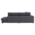 ECKSOFA in Cord Graphitfarben  - Schwarz/Graphitfarben, KONVENTIONELL, Kunststoff/Textil (314/250cm) - Carryhome